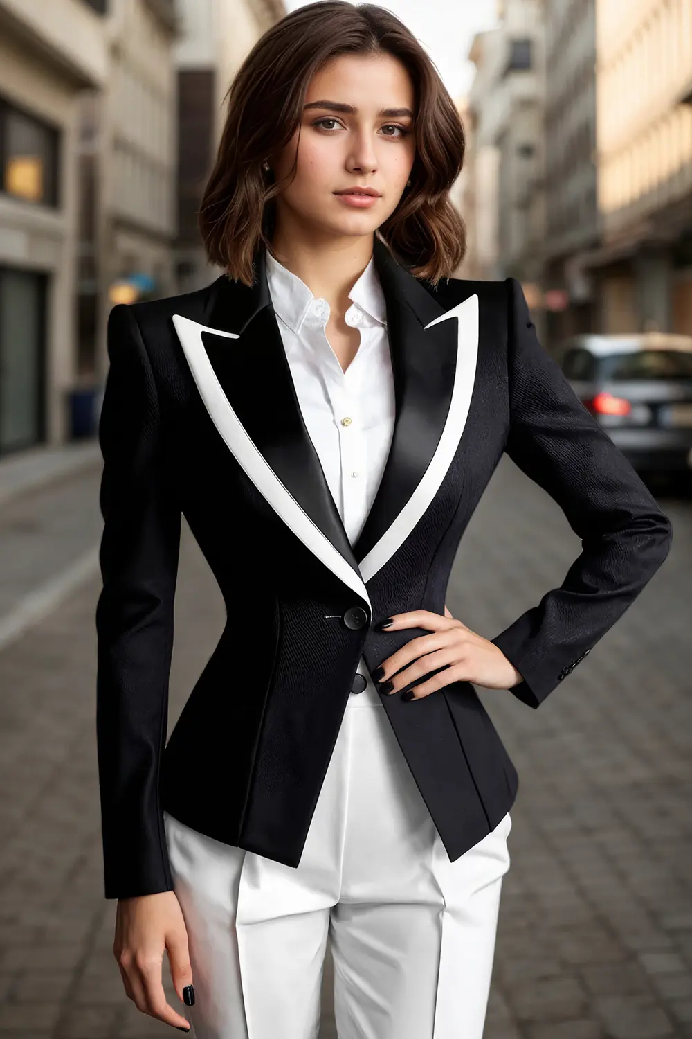 Elegant Tailored Coat for Women Office Lady Lapel Collar High Street Single Button Slim Fashion Blazer Jacket Autumn Spring Coat