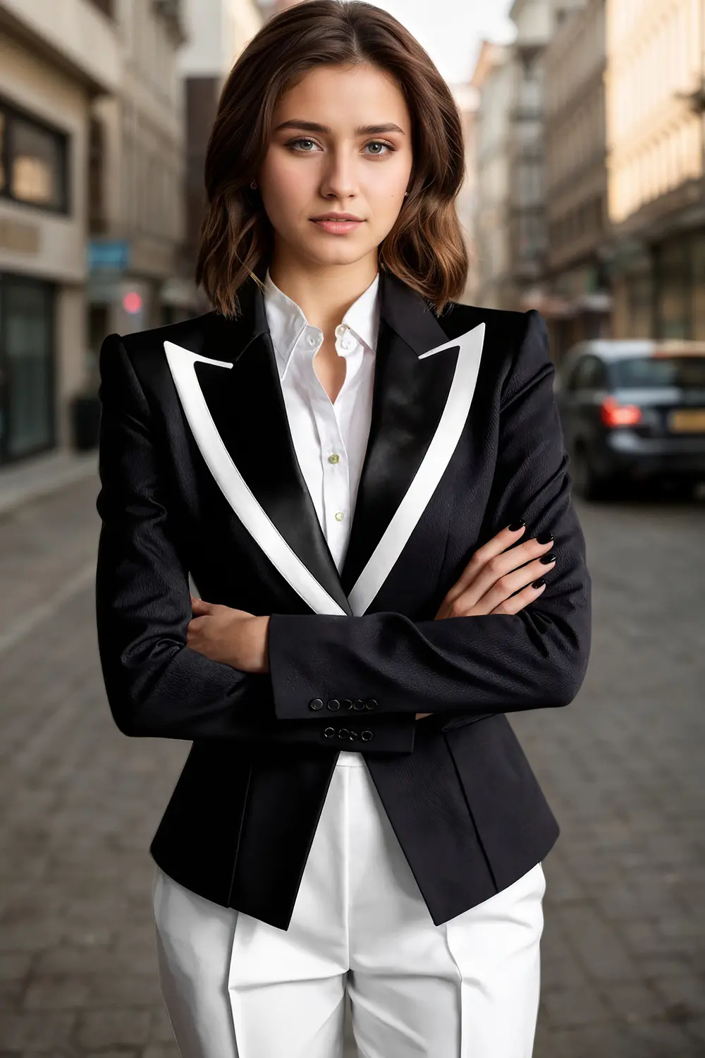 Elegant Tailored Coat for Women Office Lady Lapel Collar High Street Single Button Slim Fashion Blazer Jacket Autumn Spring Coat