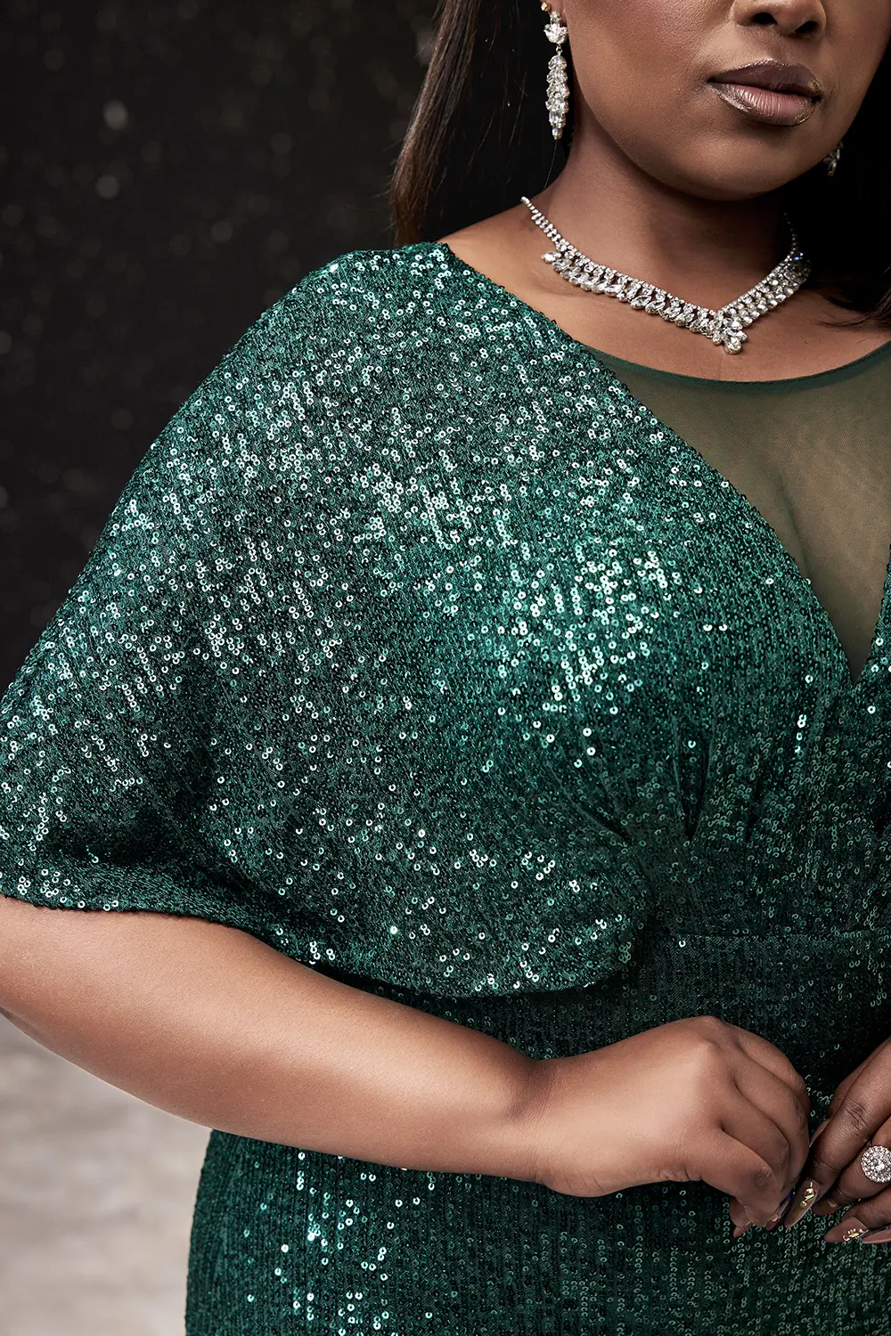Elegant Evening Dress for Plus Size Prom Dress Green Mermaid V Neck Sequins Cocktail Party Bodycon Long Maxi Dress 2024