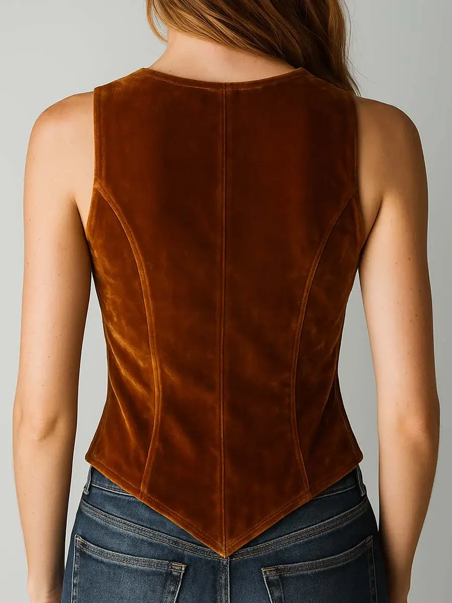 Velvet Lace Patchwork Tank Top Sleeveless Corset Chic Enthnic Boho Retro Irregular Hem Single Breasted Summer Tank Tops 2025