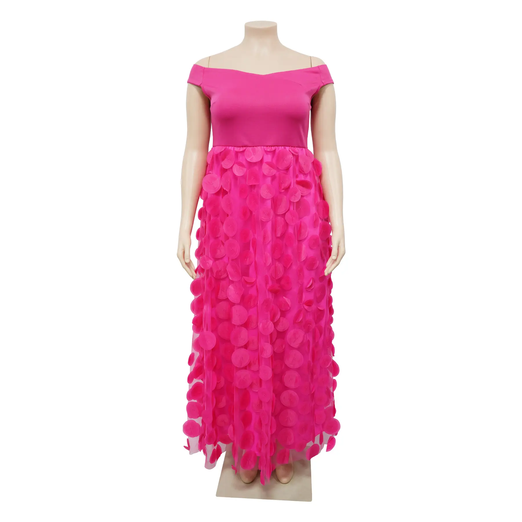 Elegant Plus Size Dress for Women Off the Shouldet 3D Floral A-Line Party Wedding Guesr Cocktail African Maxi Dresses 2025