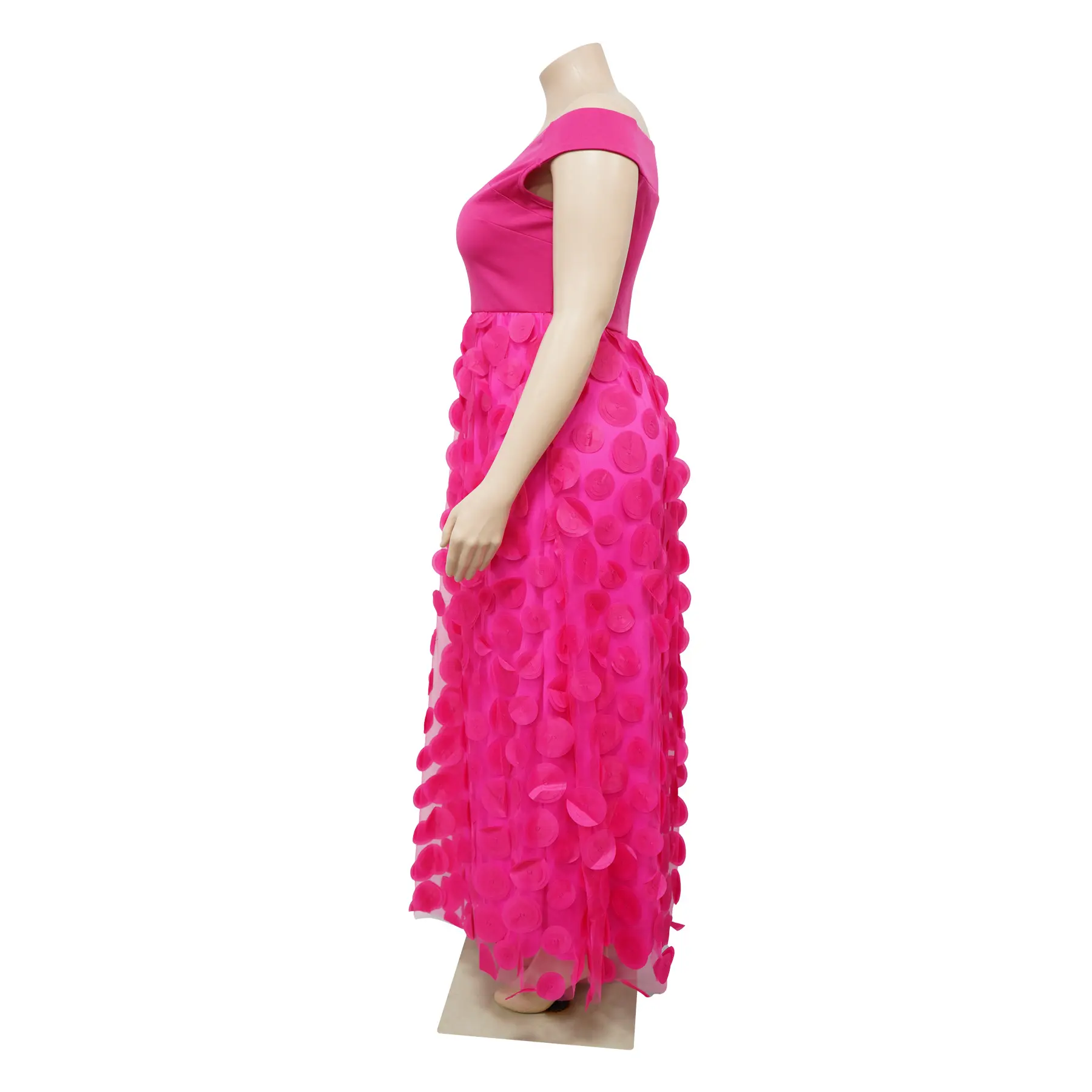Elegant Plus Size Dress for Women Off the Shouldet 3D Floral A-Line Party Wedding Guesr Cocktail African Maxi Dresses 2025