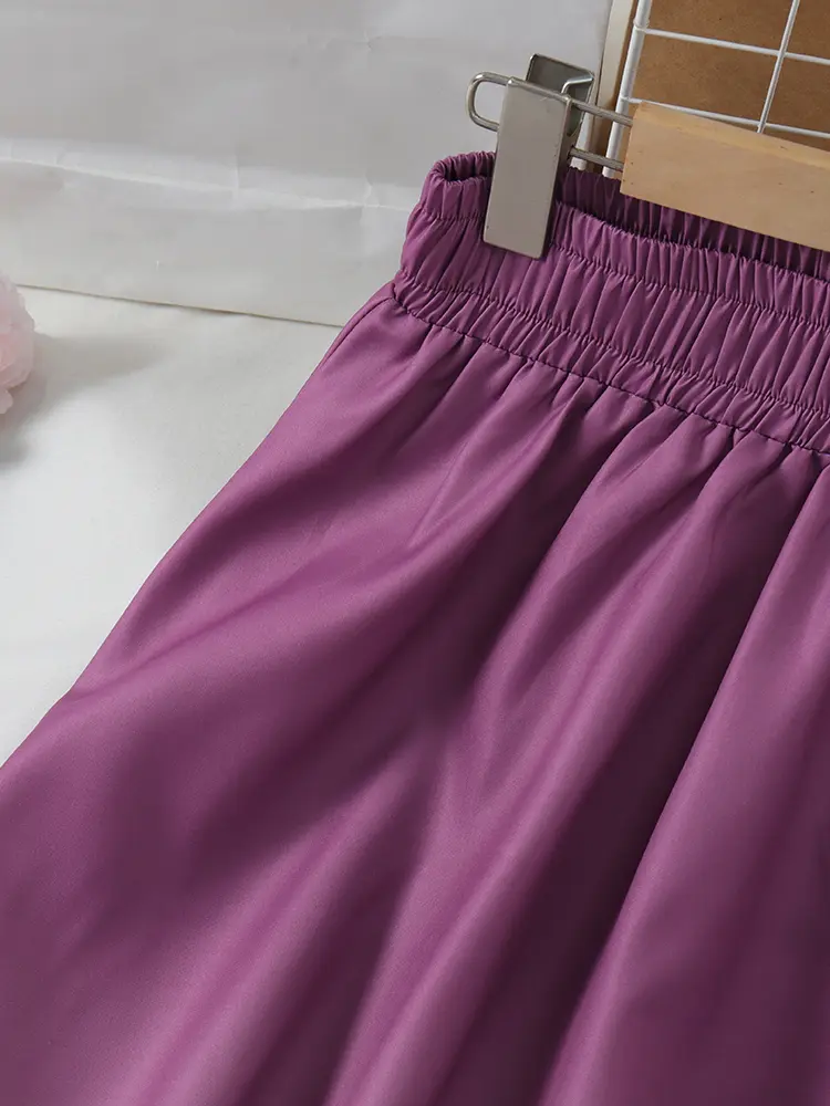 VONDA Elegant Pleated Women's Long Skirts  Office Lady Party Jupes High Waist Color Patchwork Bottoms 2025 Elastic Waist Faldas