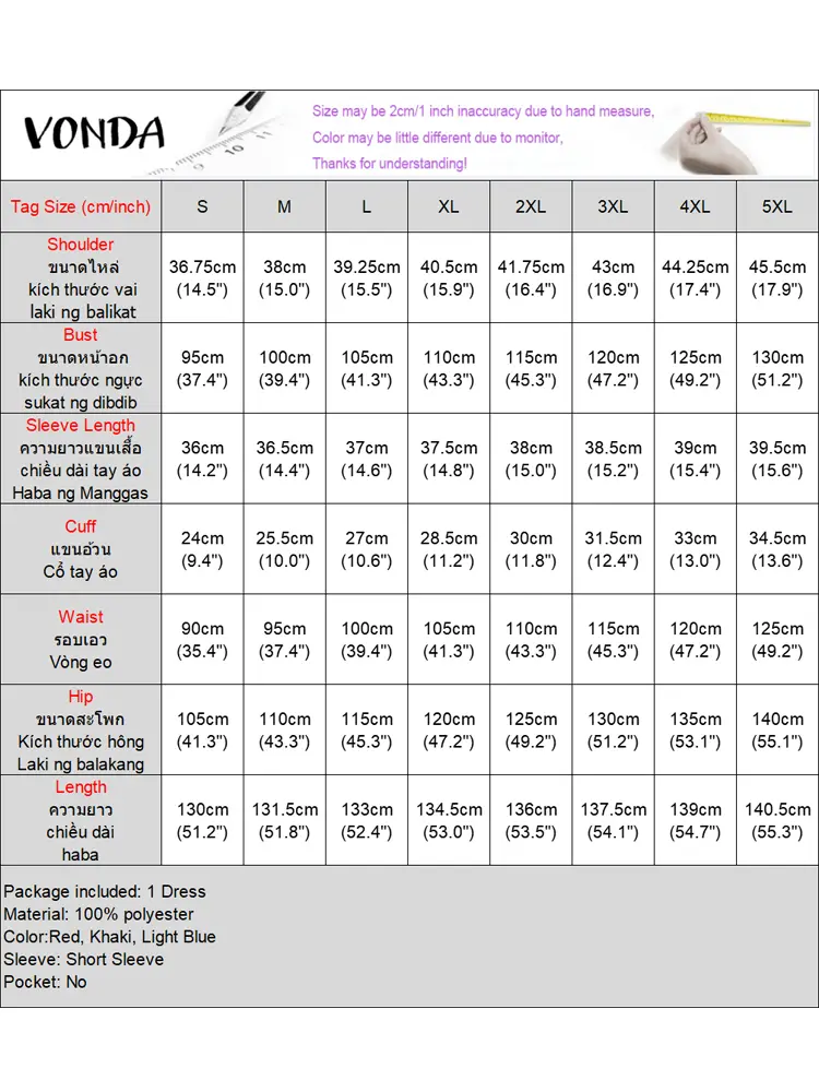 VONDA Summer Stripe Dresses Women Short Sleeve Bohemian Print Long Shirt Vestidos 2025 Fashion Pleated Korean Midi Sundress Robe