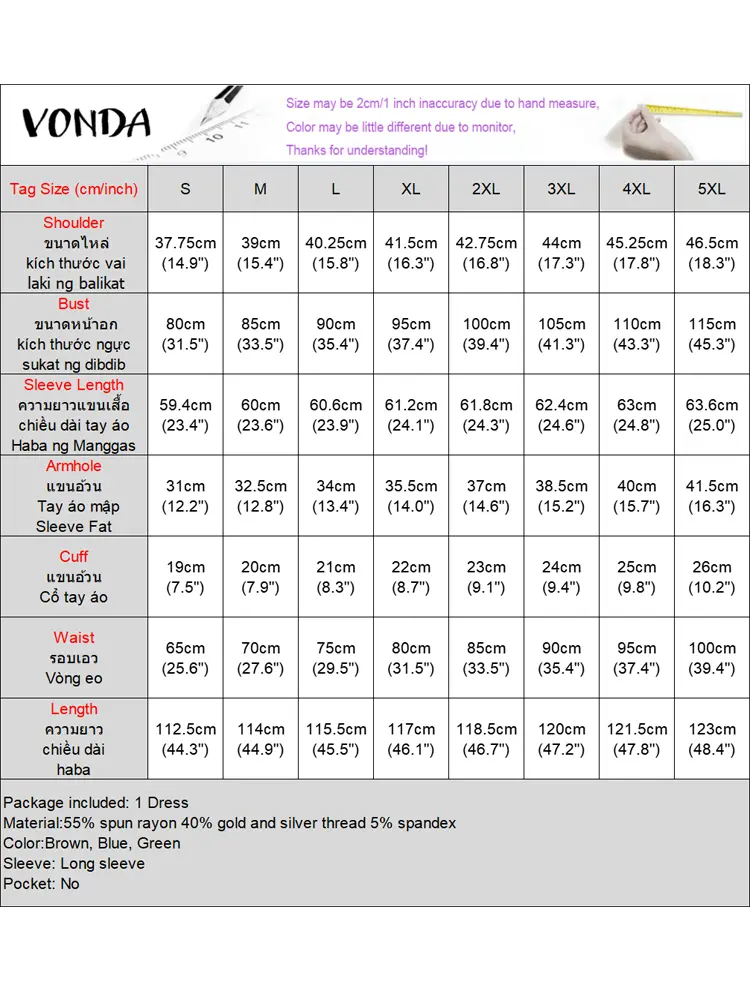 2025 VONDA Women Sexy Evening Party Dresses Shining Long Sleeve Vestidos Autumn Cold Shoulder Solid High Waist Pleated Midi Robe