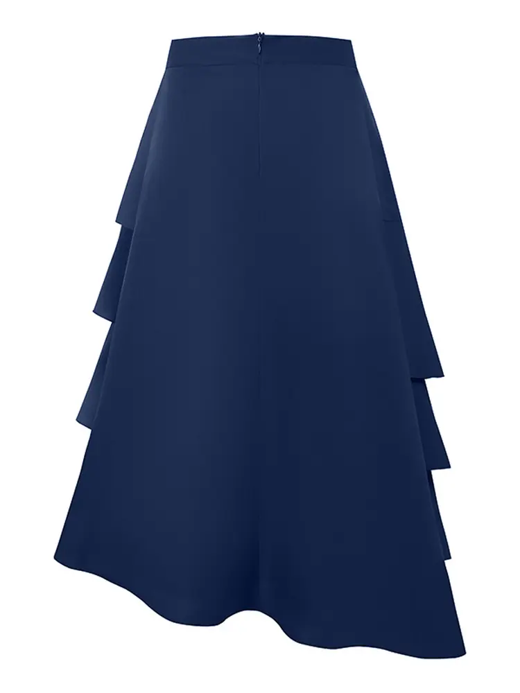 VONDA Plus Size Women Ruffled Hem Skirt 2024 Street High Waist Fashion Multi Layered Party Long Maxi Skirts Elegant Swing Bottom