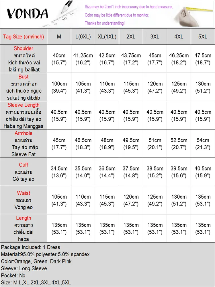 VONDA Plus Size Woman Dresses Printed Maxi Sundress Summer Party Vestidos 2025 Casual Loose Robe V Neck Sundress Oversized