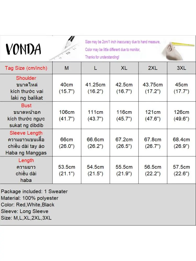 VONDA Autumn Women Halter Off The Shoulder Sweaters Elegant Long Sleeve Knitwear Casual Solid Commuting Jumpers Lady Pullovers