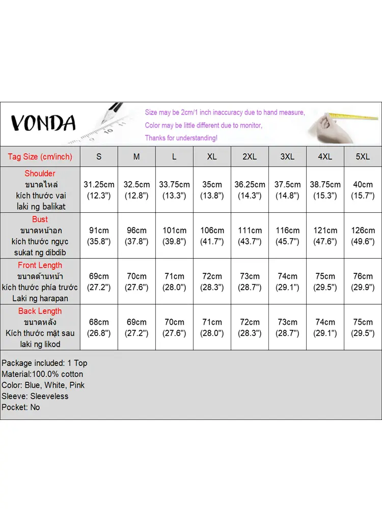 VONDA Cotton Solid Color Tops Women Summer Tanks 2025 Casual Square Neck Shirts Buttons Loose Blusas Beach Style Tunics Female