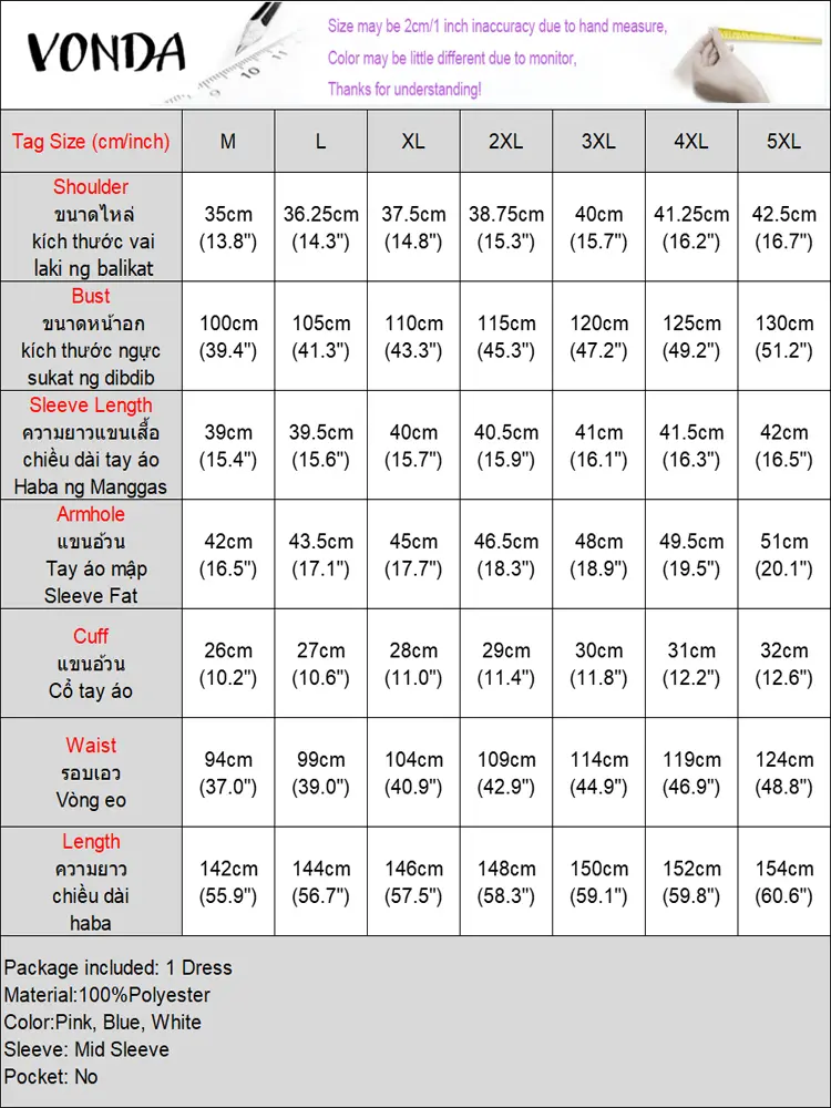 VONDA Women Bohemian Dress Dot Printed Sundress 2025 Summer Party V-Neck Holiday Ruffled Vestidos Casual Loose Oversized Robe