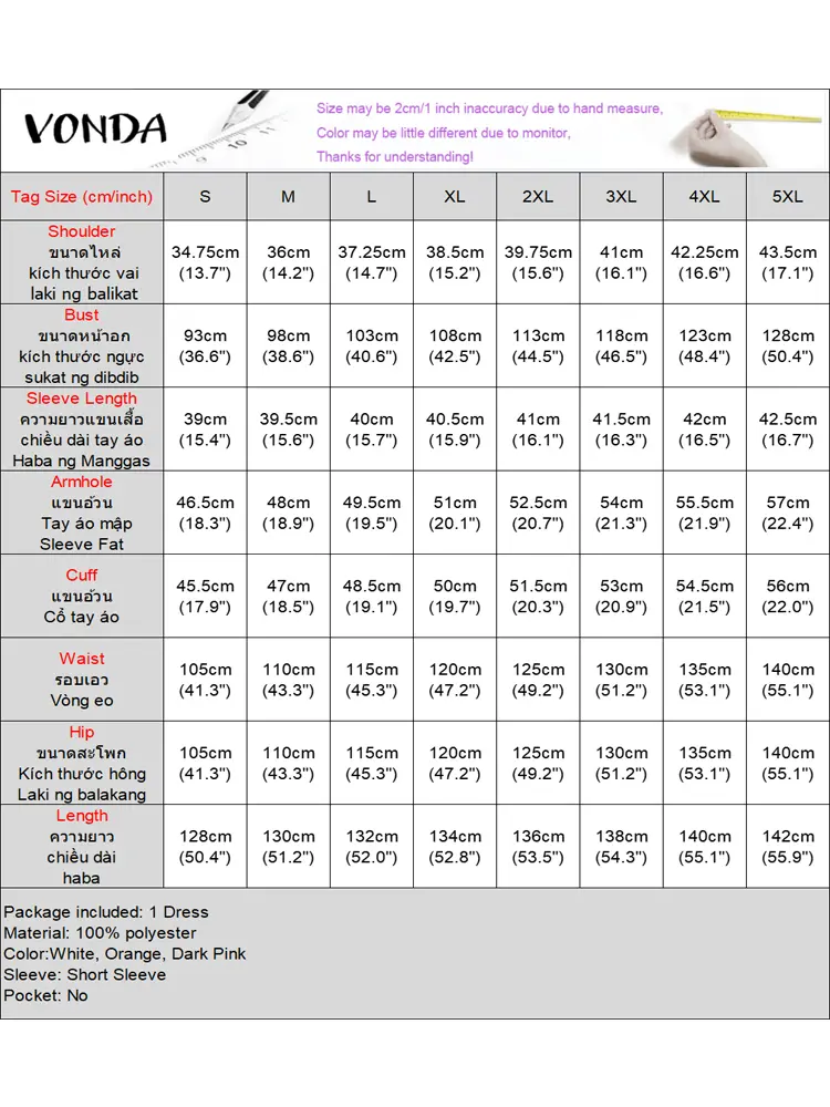 2025 Summer Women Sundress VONDA Elegant Long Dress Fashion Ruffled Short Sleeve Party Vestidos Lace-up Hollow Out Solid Robe