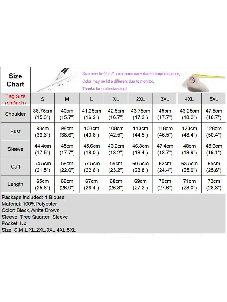 VONDA Women Shirts 2024 Elegant Blouse Office Lady Tops Casual Stand Collar 3/4 Flare Sleeve Shirts Oversized Blusas