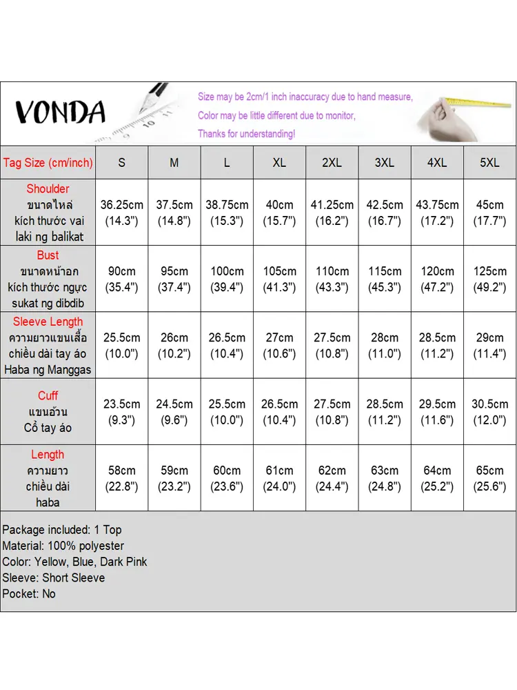 VONDA Elegant Ruffled Blouse Women Casual Puff Sleeve Office Tops 2025 Female O-Neck Shirts Work Solid Color Blusas Chemise