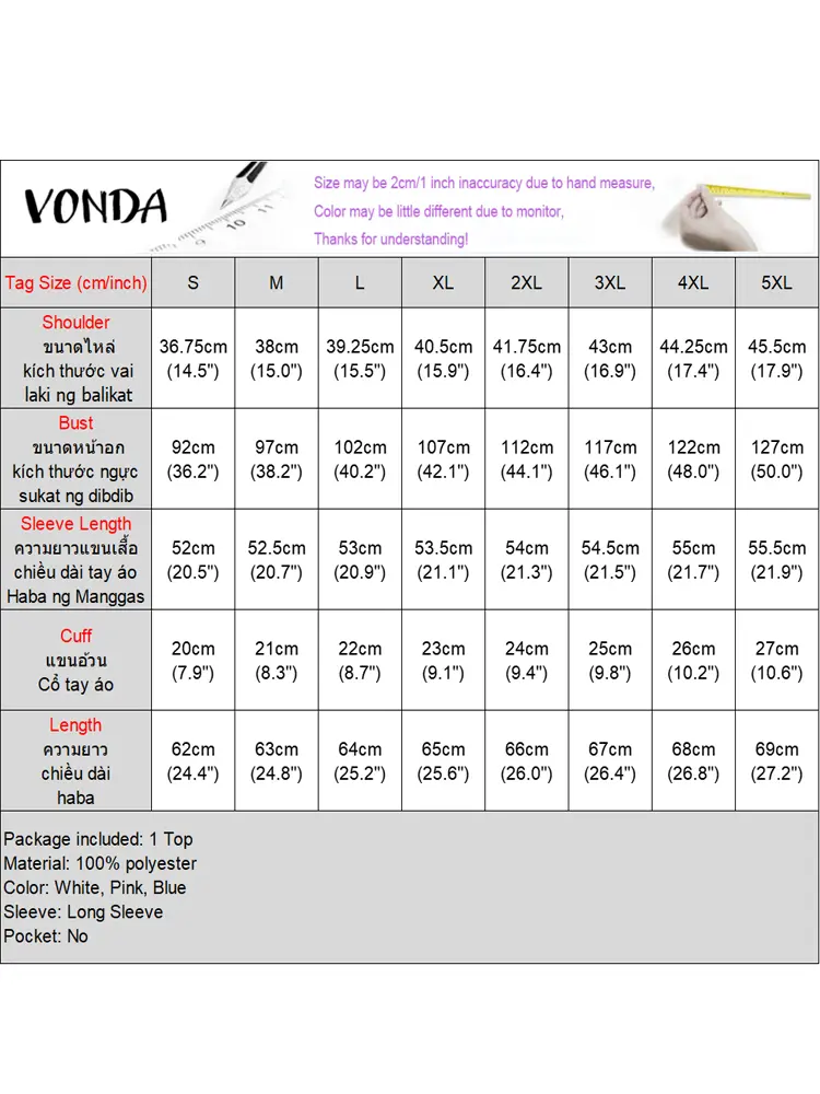 VONDA Party Blouse For Women Off The Shoulder Tops 2025 Solid Color Shirts Casual Loose Bow Blouse Long Sleeve Blusas Oversized