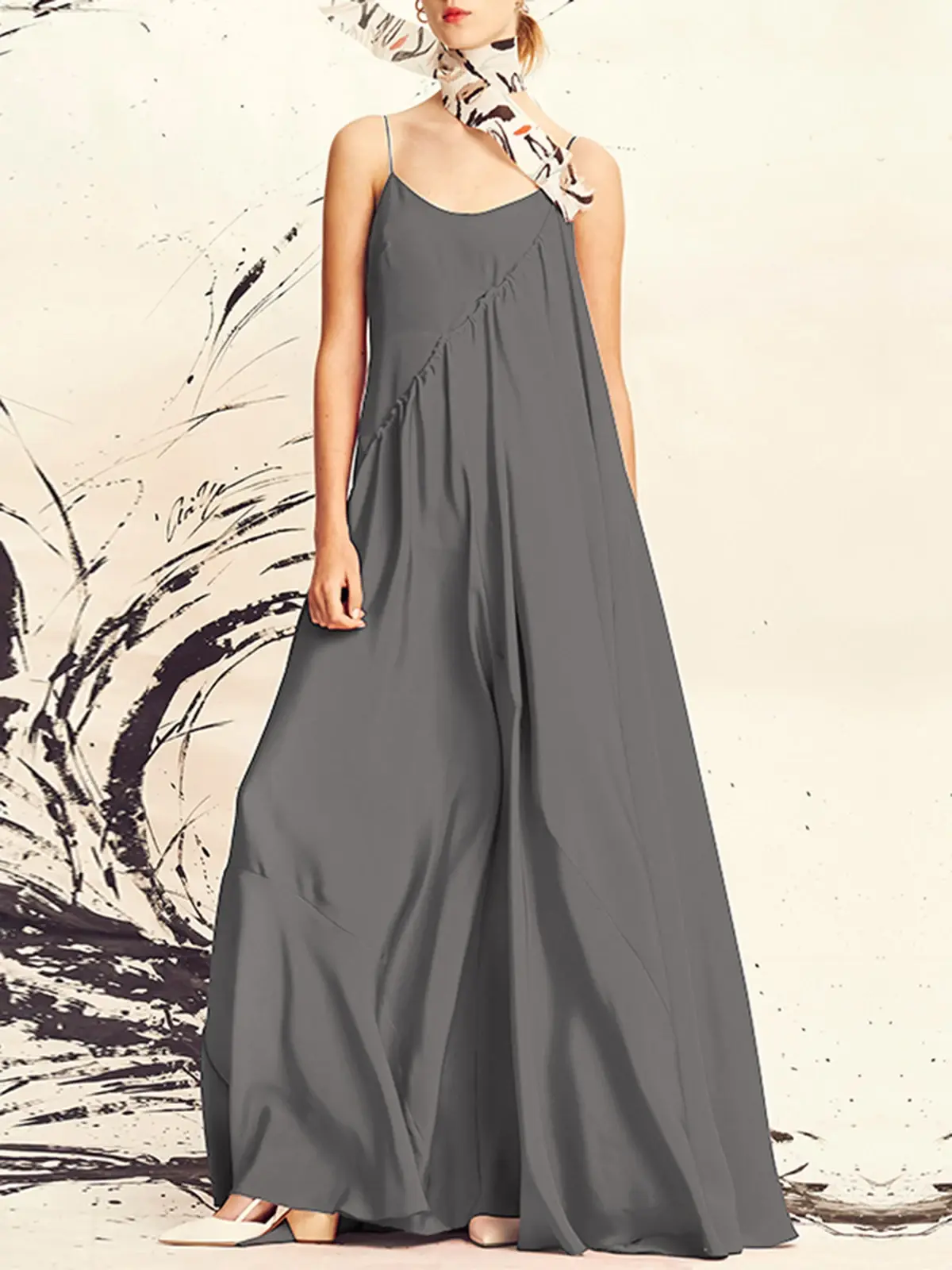 Plus Size 5XL VONDA Women Dress 2025 Summer Sundress Sexy V Neck Spaghetti Strap Sleeveless Dress Casual Loose Robe Vestidos