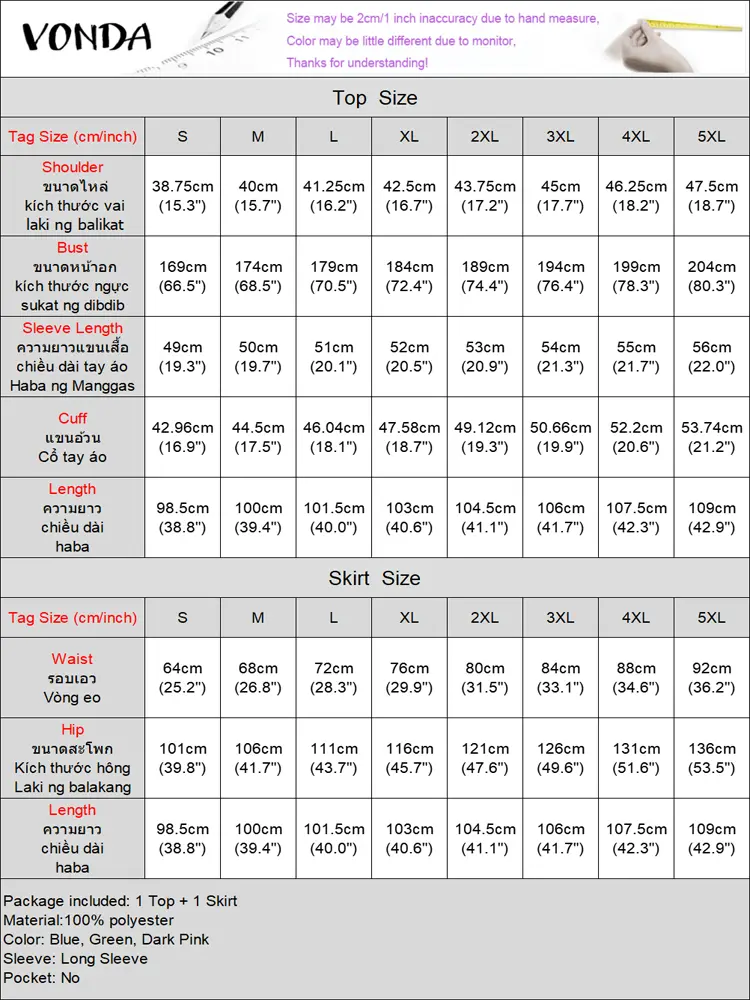 VONDA Plus Size 5XL Summer Bohemian Dress Sets 2025 Women Lace Pacthwork Long Top Maxi Dress Printed Suits Outfits Casual Sets