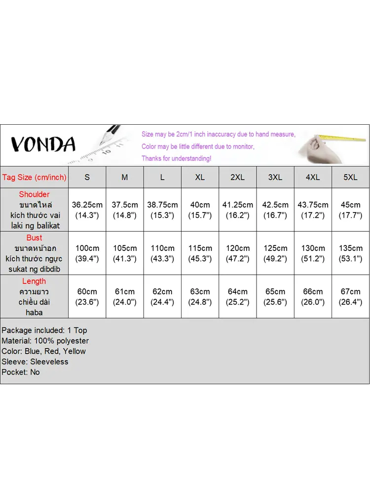 Summer Sleeveless Ruffles Stripe Tops Tee Women Tank Tops VONDA Fashion Stand Collar Blusas Streetwear OL Party Tops Tanks