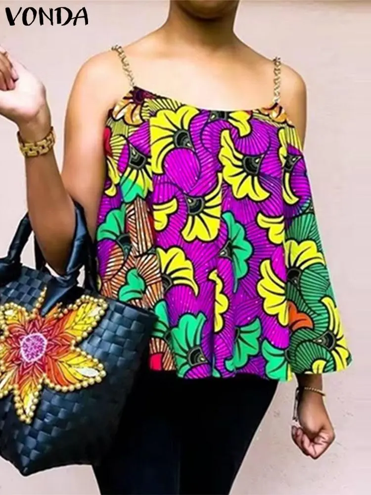 VONDA Summer Women Bohemian Camis Sexy Straps Sleeveless Floral Printed Tanks Tops Tees 2024 Fashion Casual Loose Beach Shirts