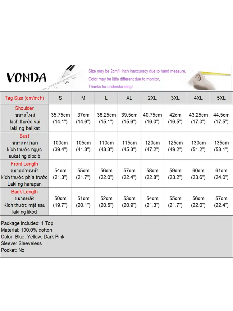 VONDA 2025 Women Tank Tops Summer Sleeveless Tees Sexy Tanks Casual Loose Solid Color Shirts Back Bow Bandage Fashion Blusas