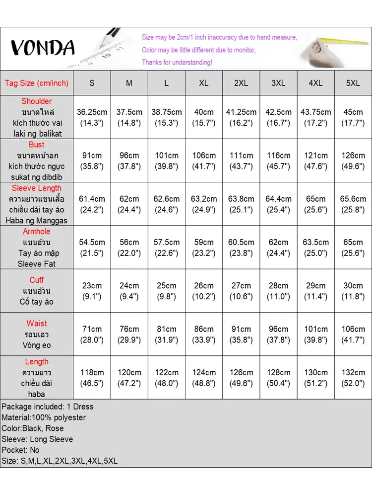 Women Well Fitting Midi Dress Plus Size VONDA Casual Long Sleeve Robe O-neck Polka Dots Elegant Lace Patchwork Bohemian Vestidos