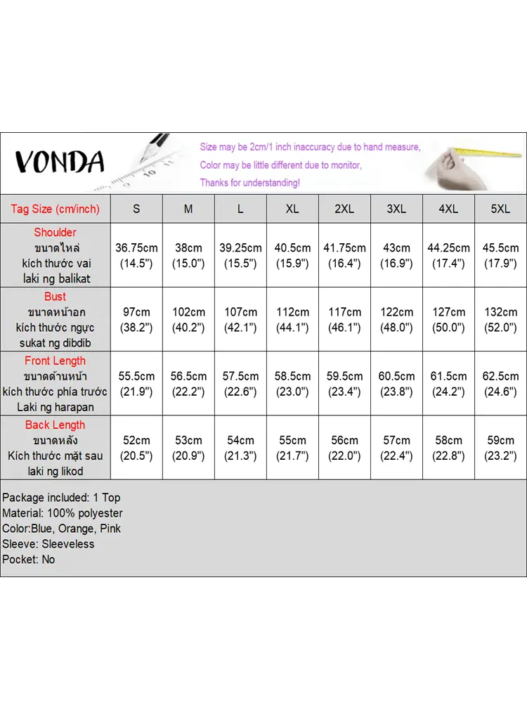 VONDA 2025 Summer Solid Color Tops Women Sleeveless Tank Tops Casual Ruffled Blouses Fashion O Neck Loose Tunic Shirts Tanks Tee