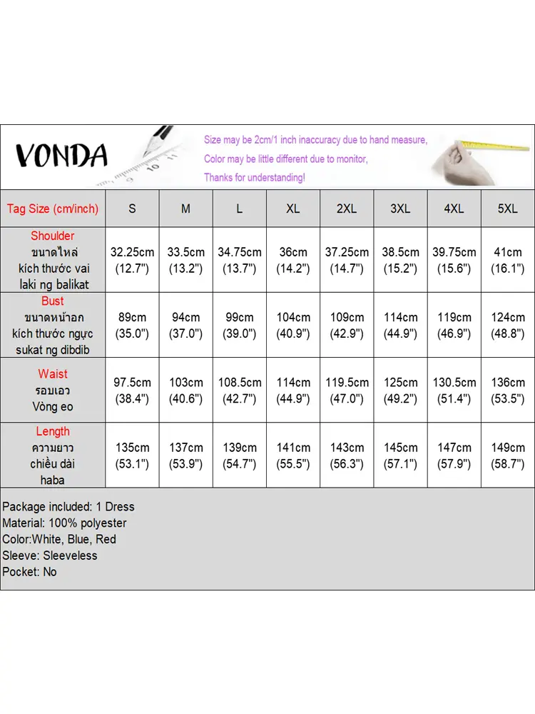 VONDA Fashion Long Shirt Dress Women Sleeveless Maxi Sundress 2025 Summer Party Vestidos O-Neck Causal Loose Solid Ruffled Robe