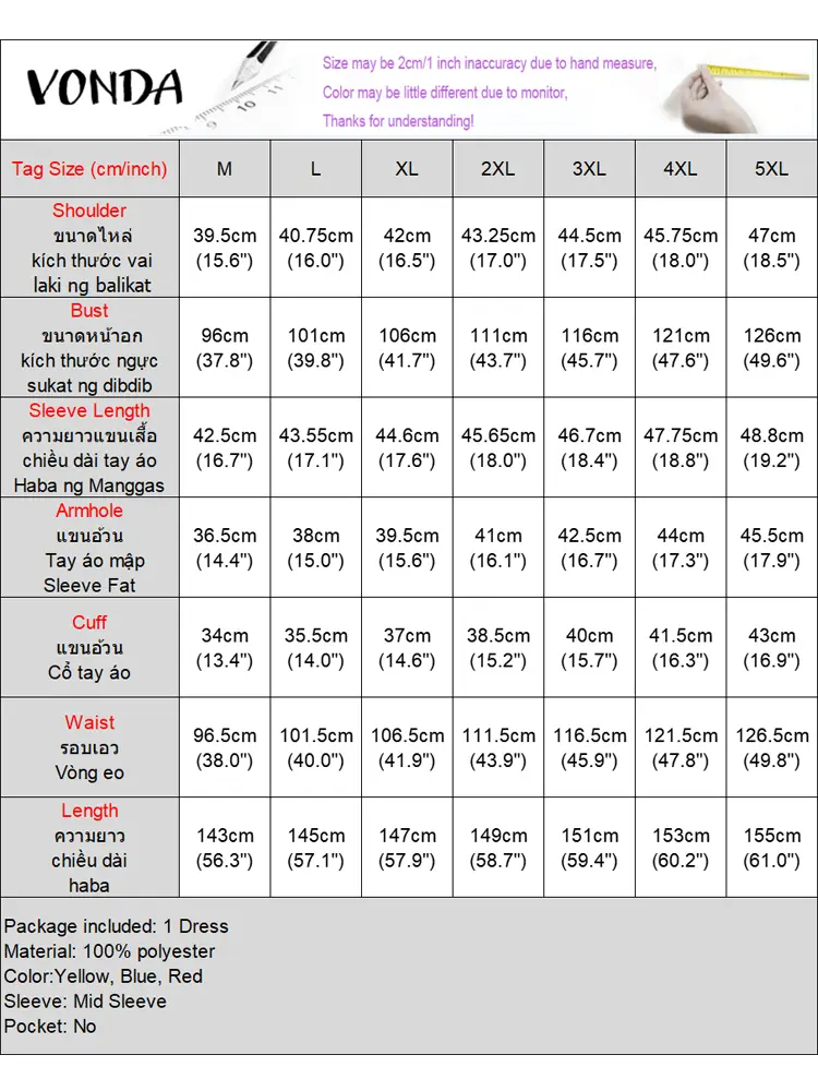 VONDA Bohemian Printed Long Dress Women Summer Sundress 2025 Vintage Half Sleeve Casual Maxi Vestidos V-Neck Ruffled Party Robe