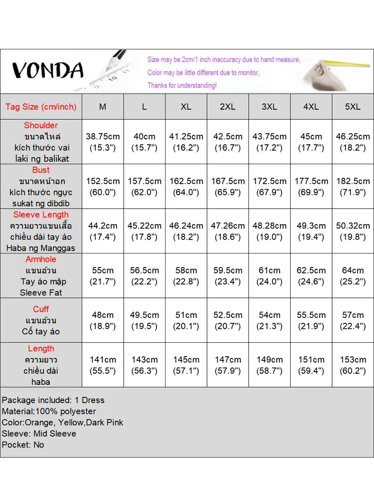 VONDA Bohemian Print Dress Women Summer Maxi Long Sundress 2025 Vintage V-Neck Half Sleeve Casual Loose Polka Dot Party Vestidos