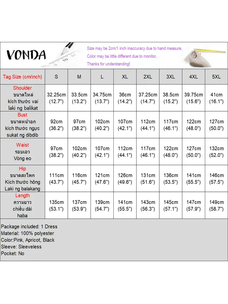 VONDA Summer Long Dress Women Sleeveless Sexy Ruffled Maxi Vestidos 2025 Fashion V-Neck Casual Solid Color Beach Tank Sundress