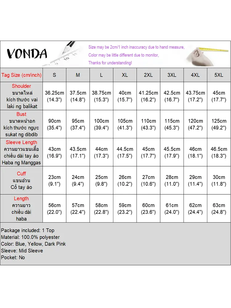 VONDA Summer Women Blouse Half Sleeve Lapel Fashion Ruffles OL Work Female Print Blouses Tops Streetwear Blusas Tunic Oversize