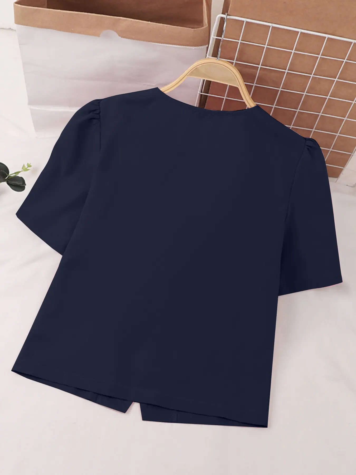 2025 VONDA Elegant Fashion Women Summer Shirts Short Sleeve Bow Blouses Casual Solid Color Buttons Tunic Tops Blusas Femininas