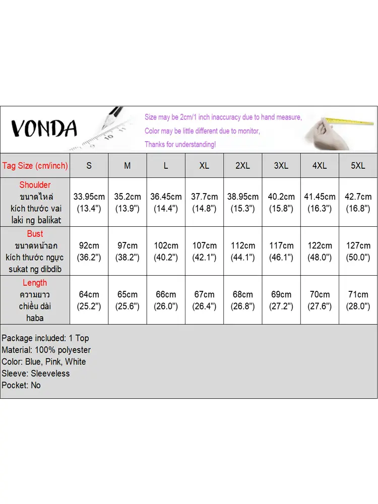 Women Summer Tunic Tops VONDA Sleeveless Tank Tops Solid Fashion Blouse 2025 Casual OL Work Shirts Female Loose V-Neck Tees