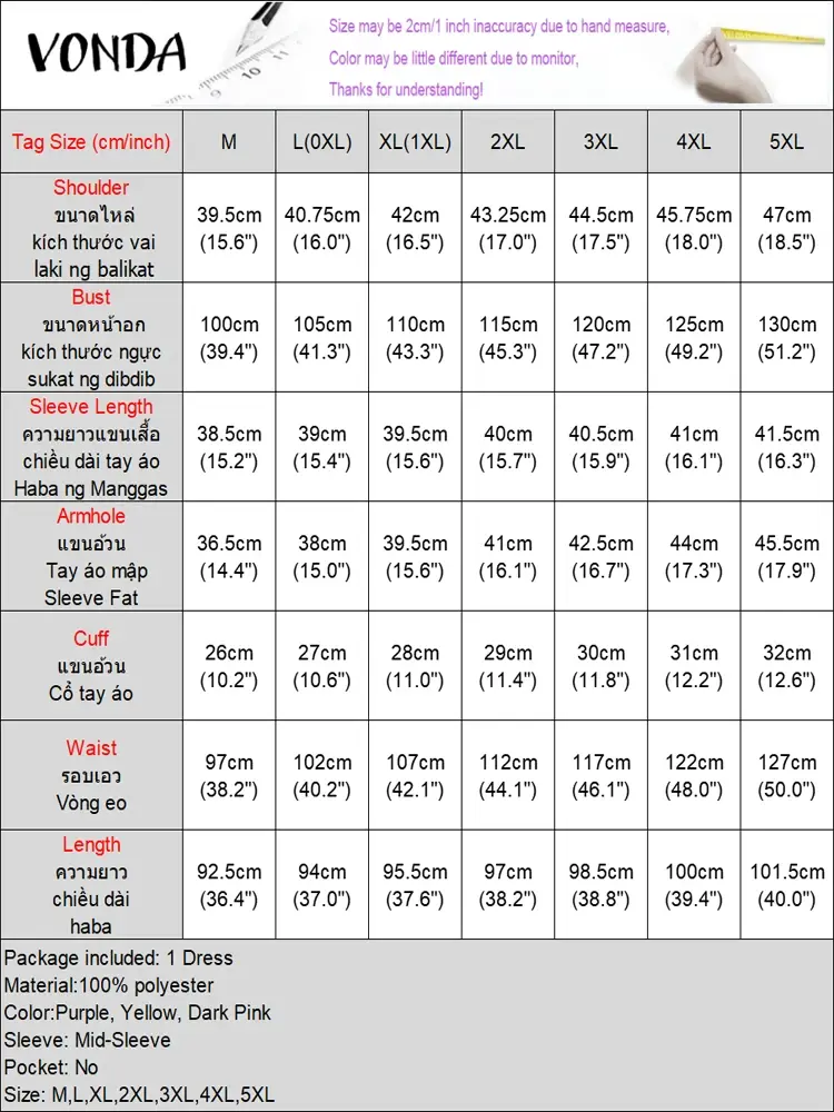 Plus Size 5XL VONDA 2025 Summer Women Dress Bohemian Printed Sundress Vintage O neck Flared Sleeve Vestido Casual Loose Robe