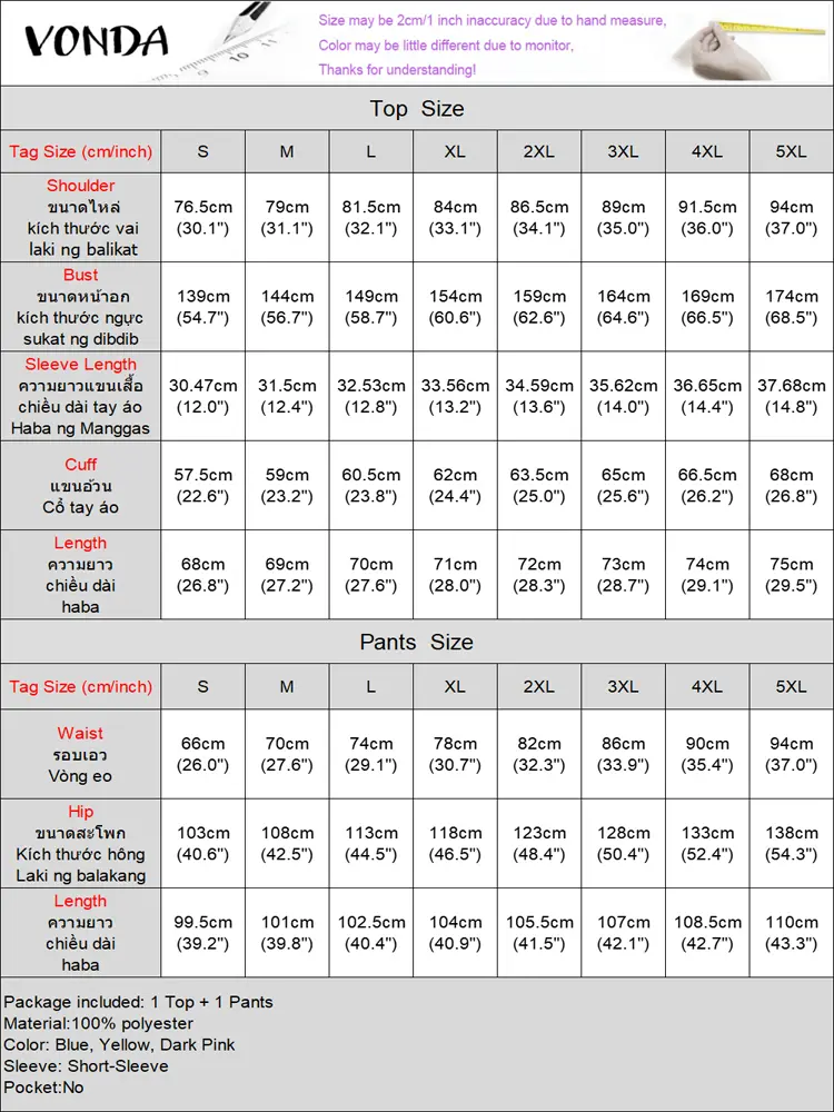 VONDA Elegant Pant Sets Women Summer Satin Solid Office Lady Sets 2025 Fashion Short Sleeve Pleated Tops and Long Pants Outfits