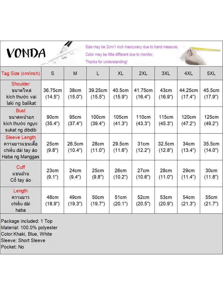 VONDA 2025 SummerFashion  Short Sleeve Blouses Women Tunic Tops Bandage O-Neck Casual Solid Loose Elegant Korean Sweet Blusas