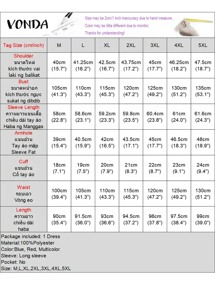 VONDA 2025 Bohemian Women Summer Mini Dress Long Sleeve Printed Party Sundress Vintage A-Line Vestidos Loose Robe Oversized