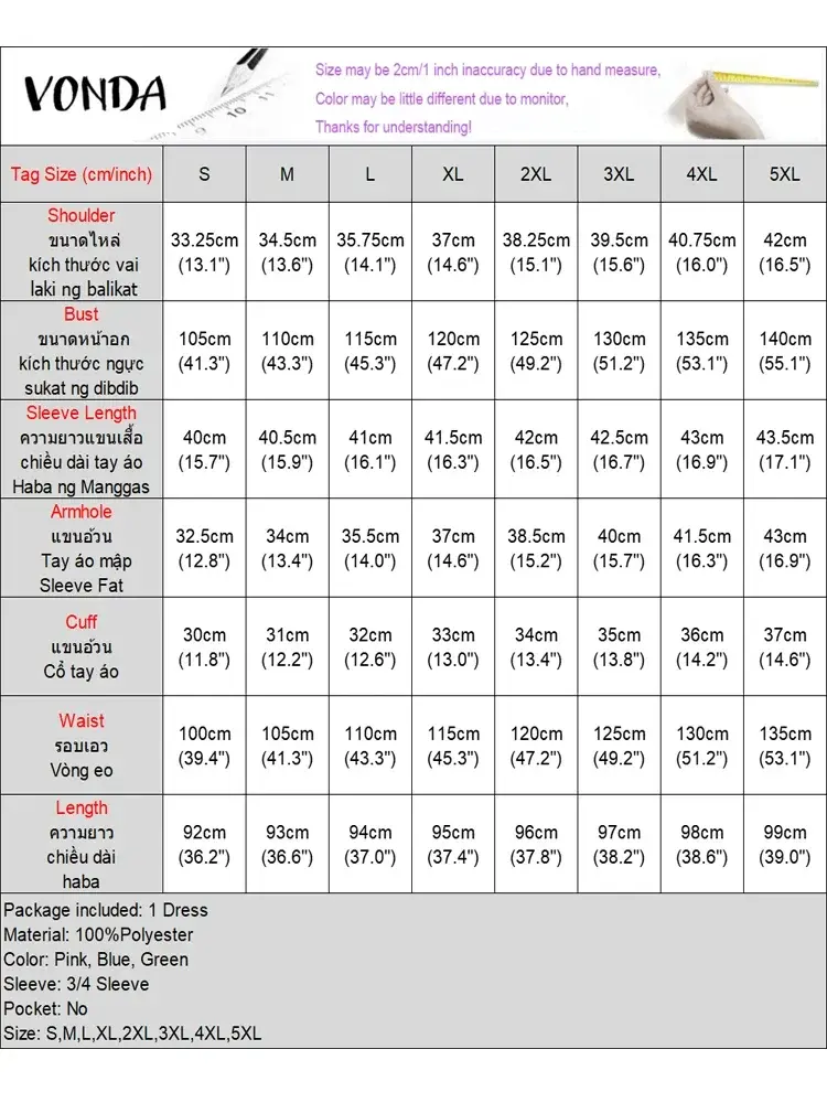 VONDA Women Summer Striped Shirt Dress 2025 Lantern Sleeve Ruffle Sundress Casual Loose Korean Office Knee-length Vestidos