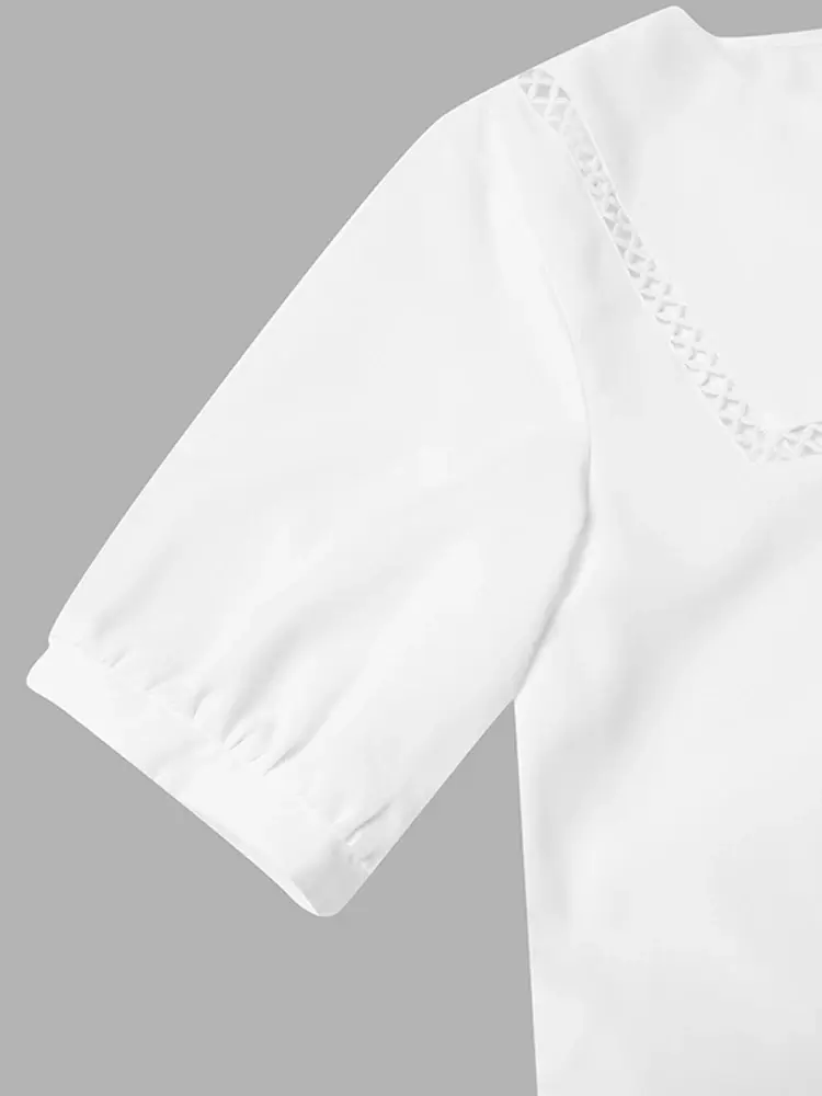 VONDA 2025 Summer Vintage Women Mini Dress Elegant Sundress Casual Loose Solid Color Robe Half Sleeve Sexy Short Vestidos