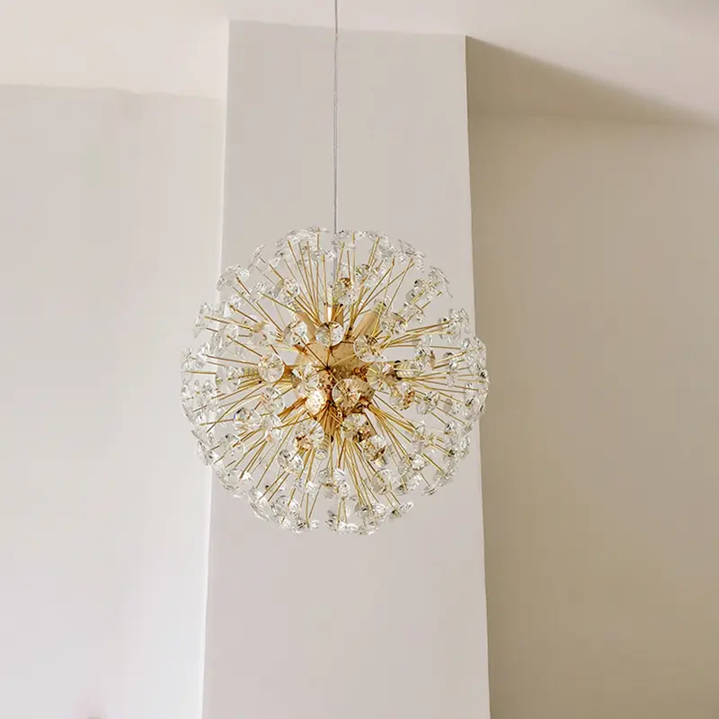 Light Luxury Luxury Dandelion K9 Crystal Chandelier Fashion Spark Ball Lamp Modern Bedroom Living room Dining Room Lighting Lamp