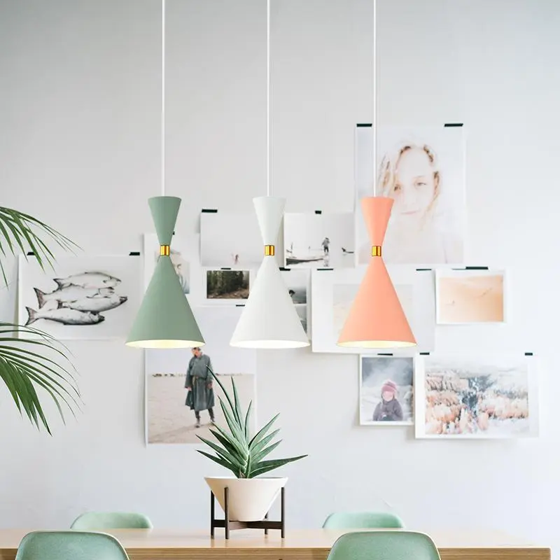 Minimalist Nordic Style Restaurant Living room Pendant Light Bedroom Bedside Modern Macaron line Pendant Light Coffee Shop Light