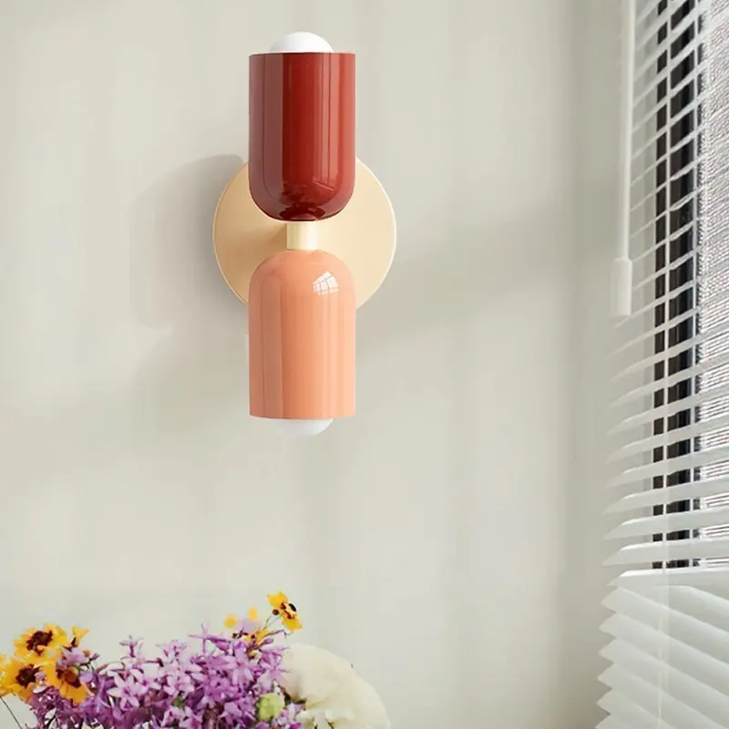 Modern Nordic Wall Lamp Creative Simple Background Wall Lamp Fashionable Corridor Lamp Medieval Cream Style Bedside Wall Lamp