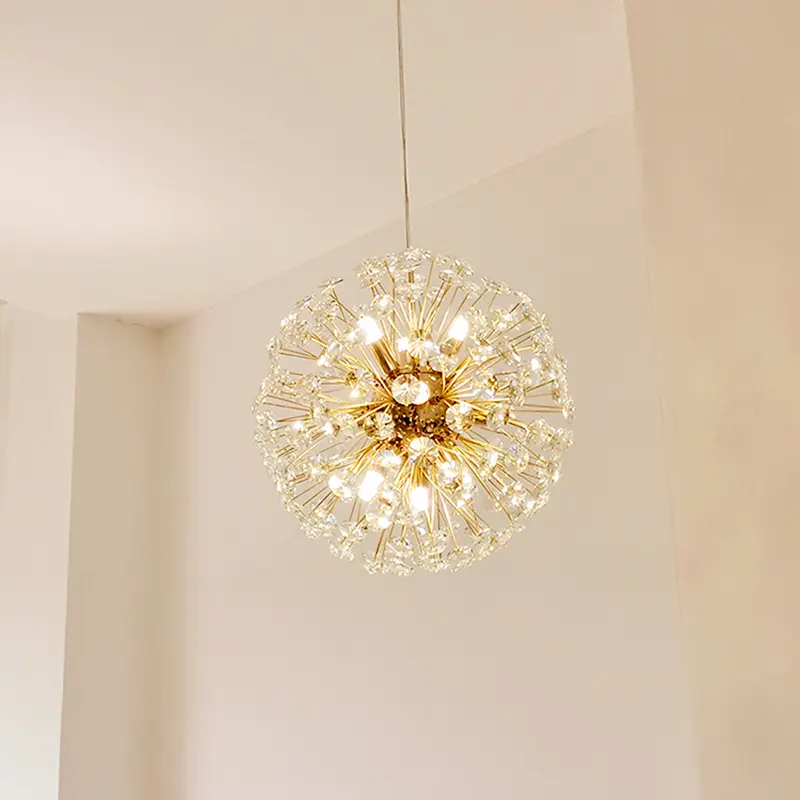 Light Luxury Luxury Dandelion K9 Crystal Chandelier Fashion Spark Ball Lamp Modern Bedroom Living room Dining Room Lighting Lamp