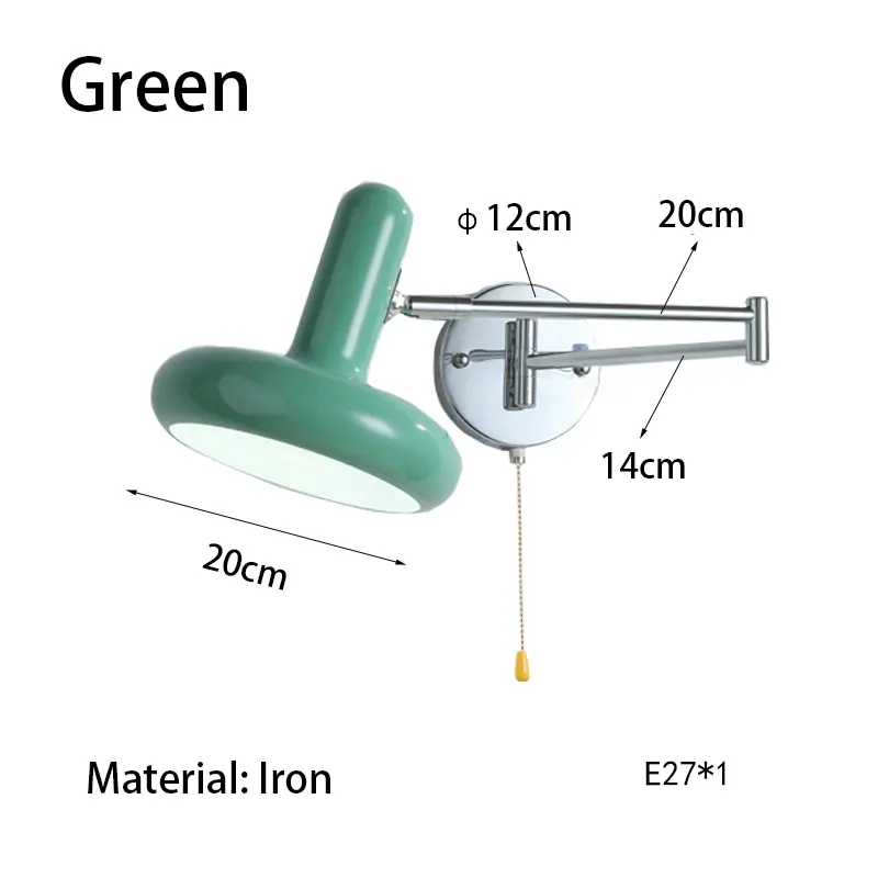 Nordic Extendable And Rotatable Arm Wall Lamp Bedroom Bedside Lamp Living Room Sliding Wall lamp Reading And Working Lamp