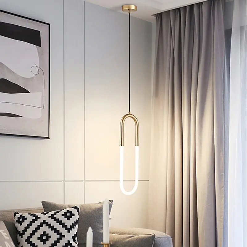 Nordic Minimalist Bar Chandelier Bedroom Bedside Light Luxury Post-modern Restaurant Clothing Store Stairs U-shaped Lamps