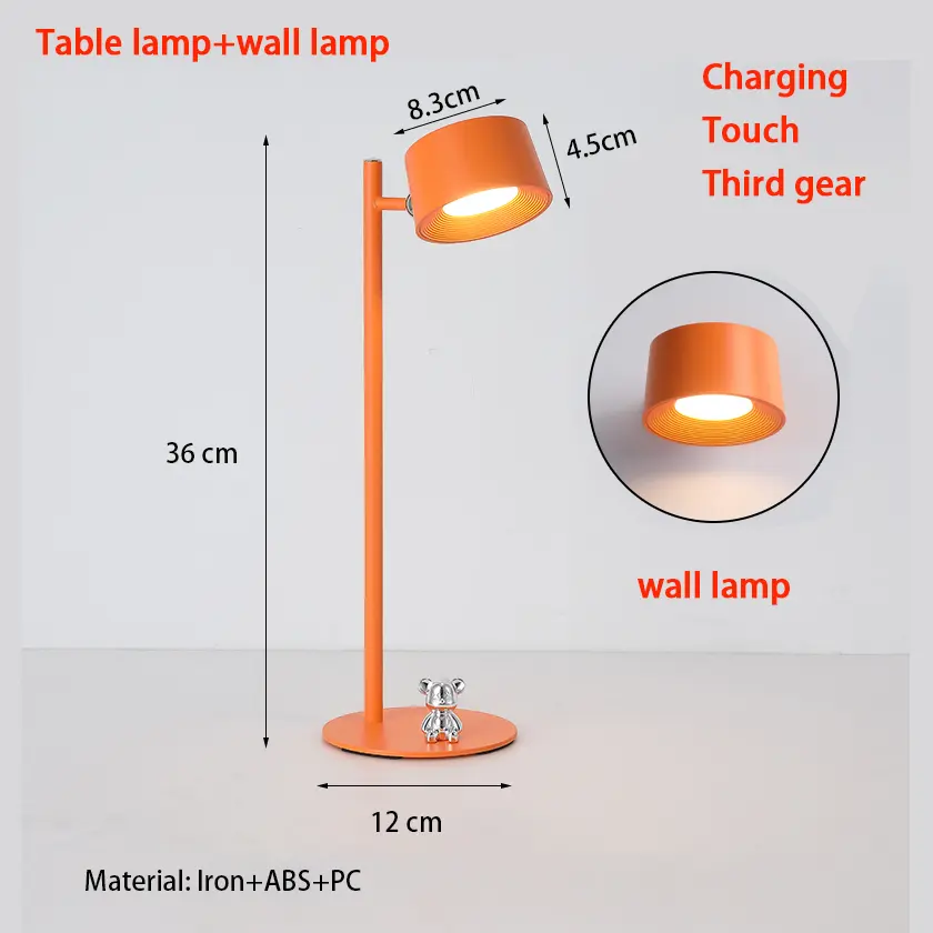 Minimalist Magnetic Suction Learning Desk Lamp Charging Work Rrotatable Desktop Book Lamp Modern Bedroom Wall Lamp