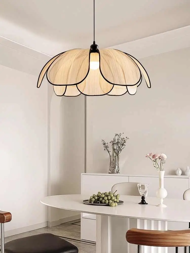 Vintage Hand-Woven Lotus Dining Room Chandelier Bedroom Living Room Lamp European And American art Atmosphere lighting Lamps E27