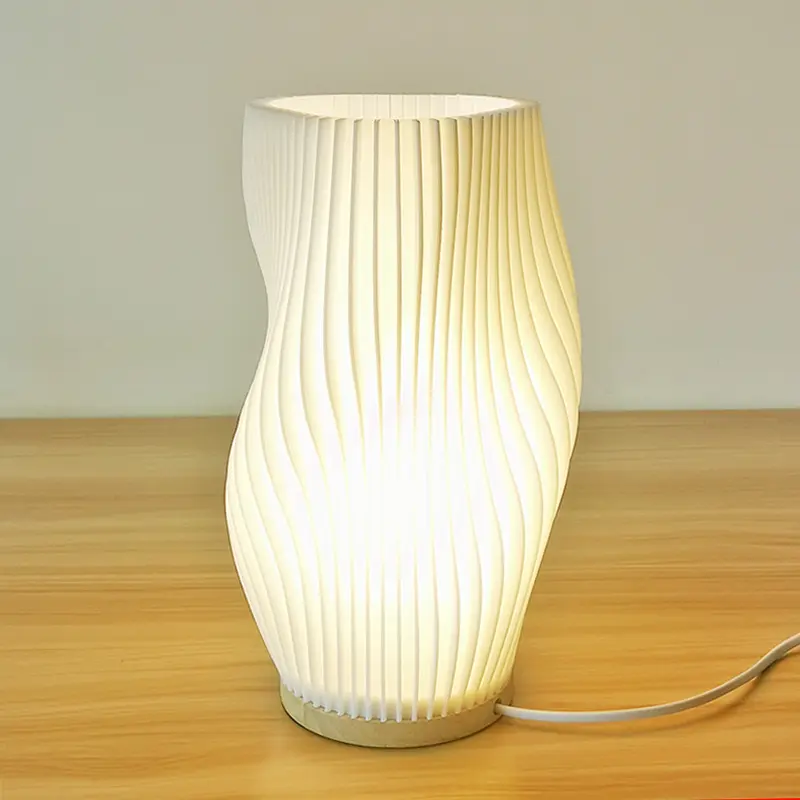 French cream style 3D desk lamp ins internet red pleated bedroom bedside lamp study coffee shop card seat atmosphere lamp
