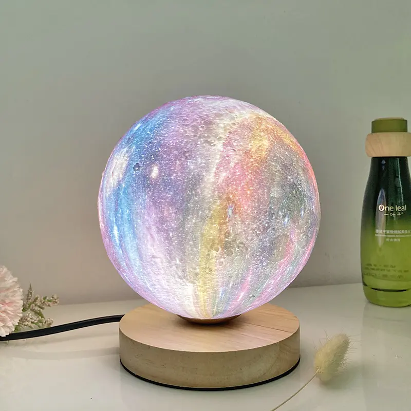 Creative 3D Moon Table Lamp Technology Fashion Atmosphere Lamp Children's Room Student Lamp Bedroom Study Decorative Lamp