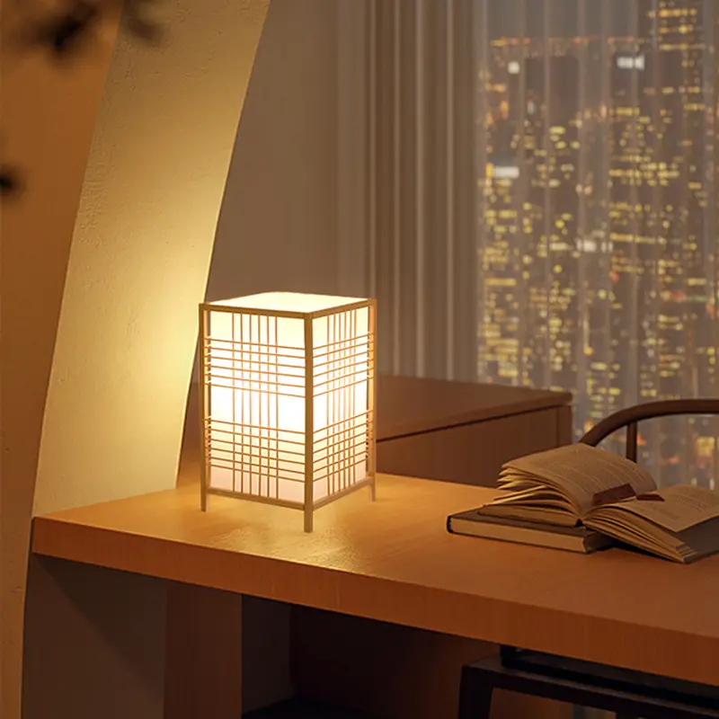 Bamboo Weaving Bamboo Handicrafts Minimalist Bedroom Study Desk Small Book Lamp bedside table desk lamp Japanese book lamp