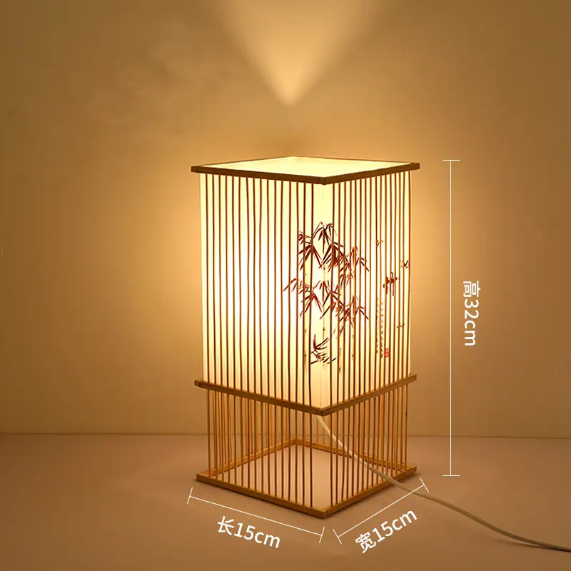 Bamboo Weaving Bamboo Handicrafts Minimalist Bedroom Study Desk Small Book Lamp bedside table desk lamp Japanese book lamp